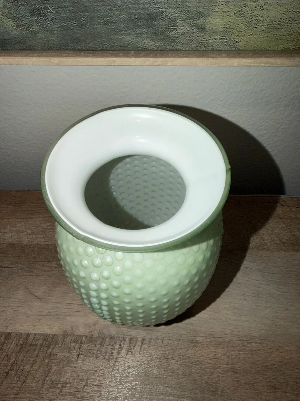 Mint Green Hobnail Glass Vase - Looks like a Fenton and may say 2000 on bottom
